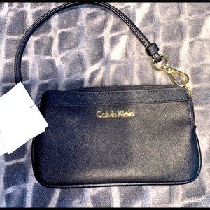 NWT Calvin Klein black wristlet/clutch